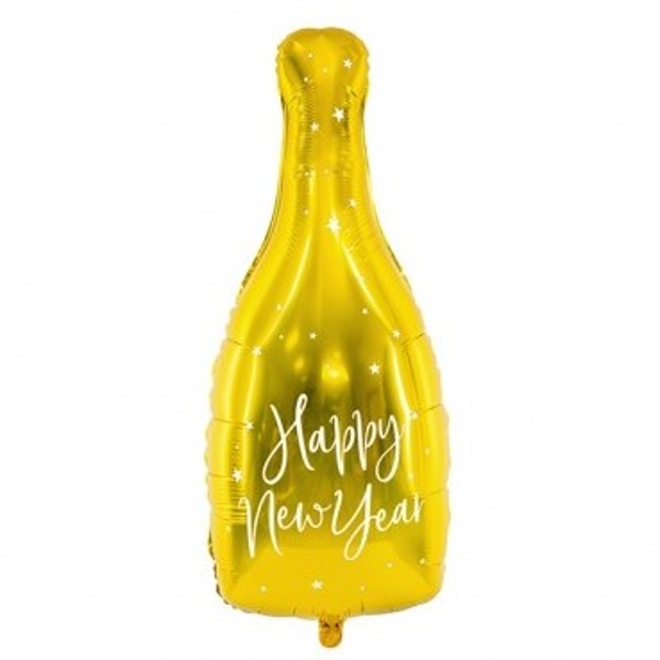 Balónik fóliový Fľaša zlatá HNY
