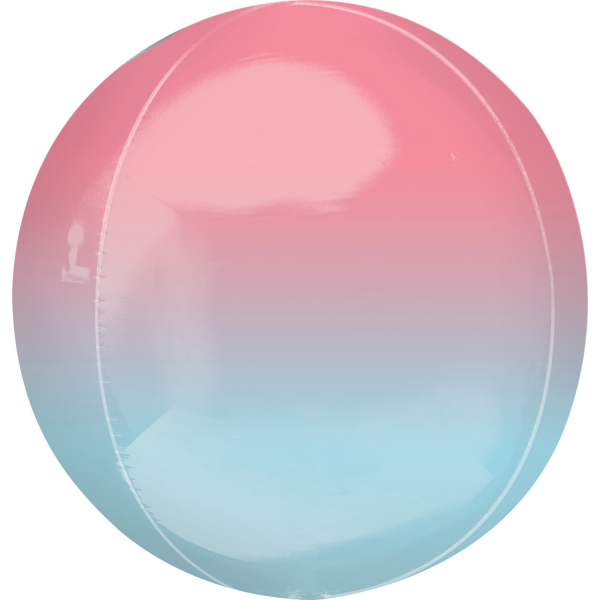 Balónik fóliový OBRZ guľa Ombré ružovo-modrá