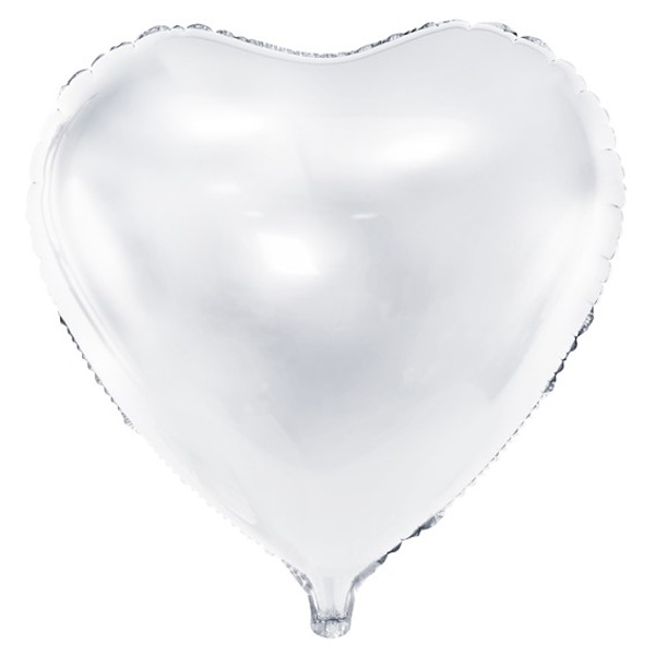 Balónik fóliový Srdce biele 45cm