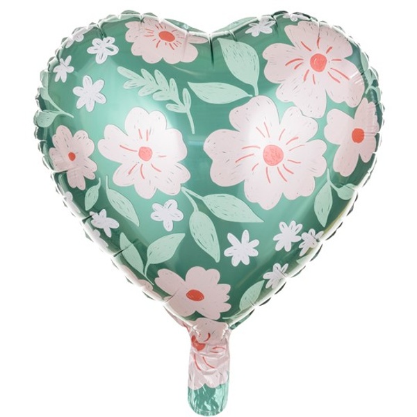 Balónik fóliový Srdce kvety 45 cm