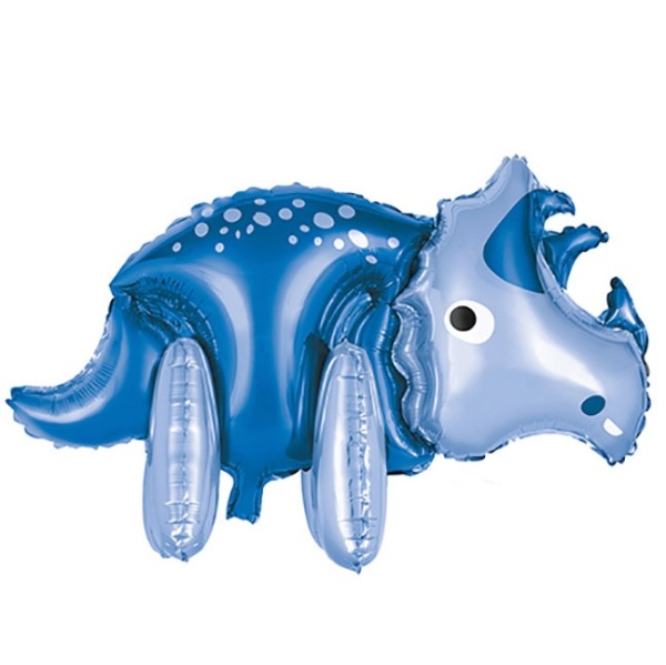 Balónik fóliový Triceratops modrý