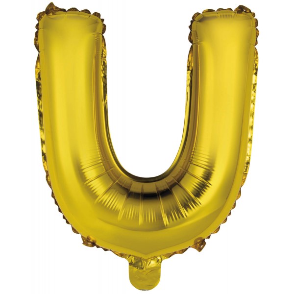 Balónik fóliový mini písmeno U zlaté 34 cm