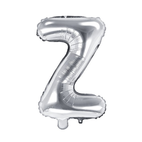 Balónik fóliový mini písmeno Z strieborné 35 cm