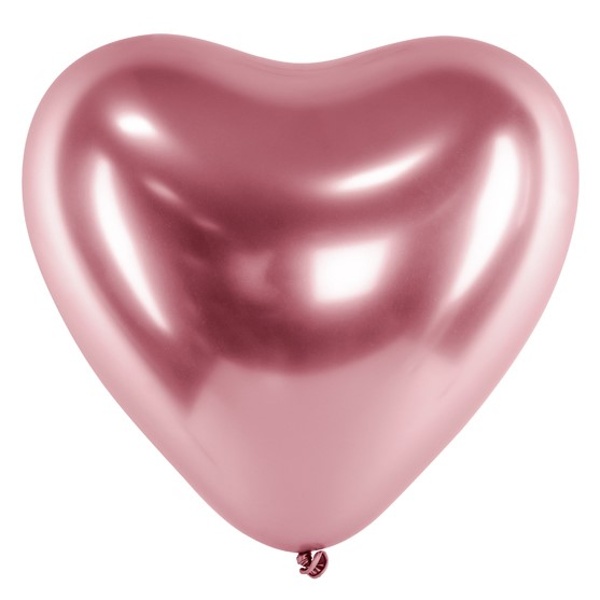 Balónik latexový Srdce Glossy lesklé ružové zlato 30cm 50ks