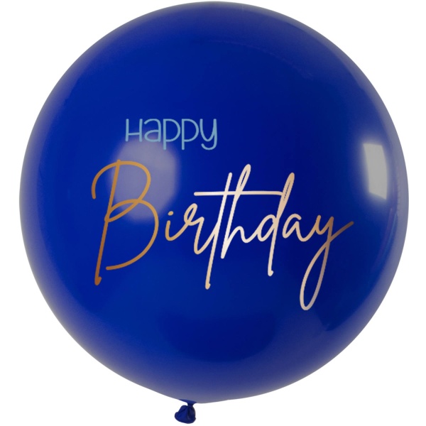 BALÓNIK latexový XL Happy Birthday Elegant True Blue 80cm