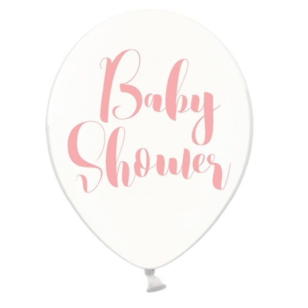 BALNIKY krytlov biele s ruovm npisom Baby Shower 30cm 6ks