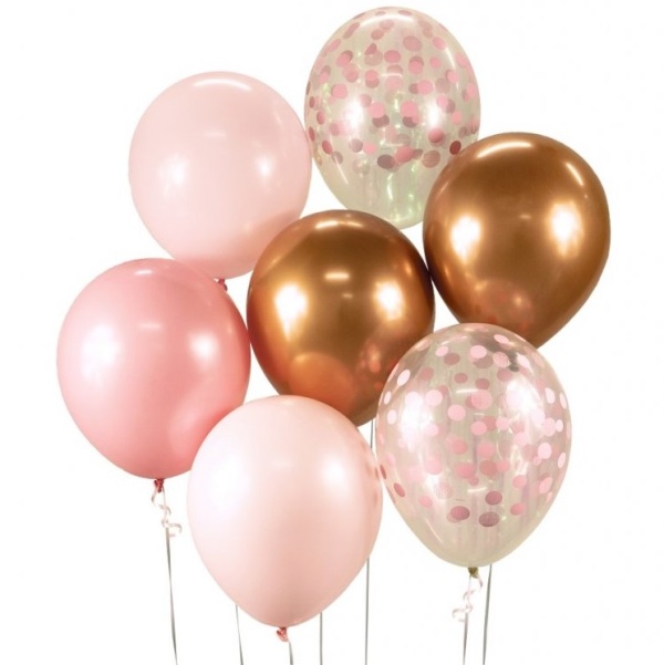 BALNKY latexov Beauty Charm buket rov-Rose Gold 30cm 7ks