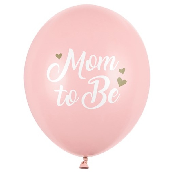 Balóniky latexové Mom to Be pastelovo bledoružové 30 cm 50 ks