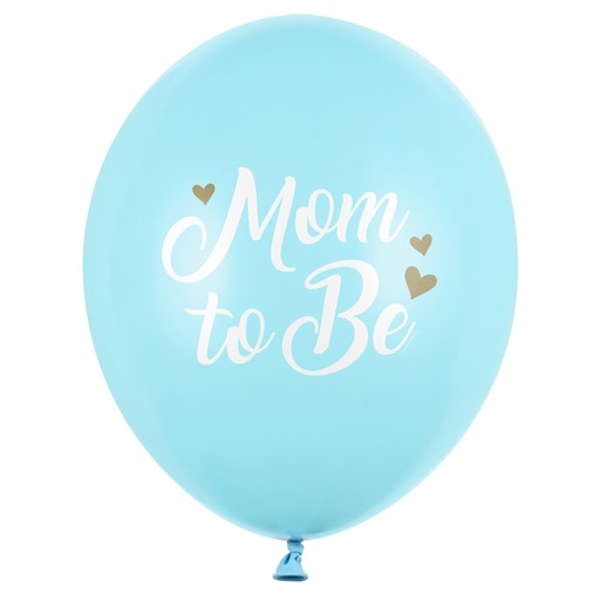 Balóniky latexové Mom to Be pastelovo svetlo modré 30 cm 50 ks