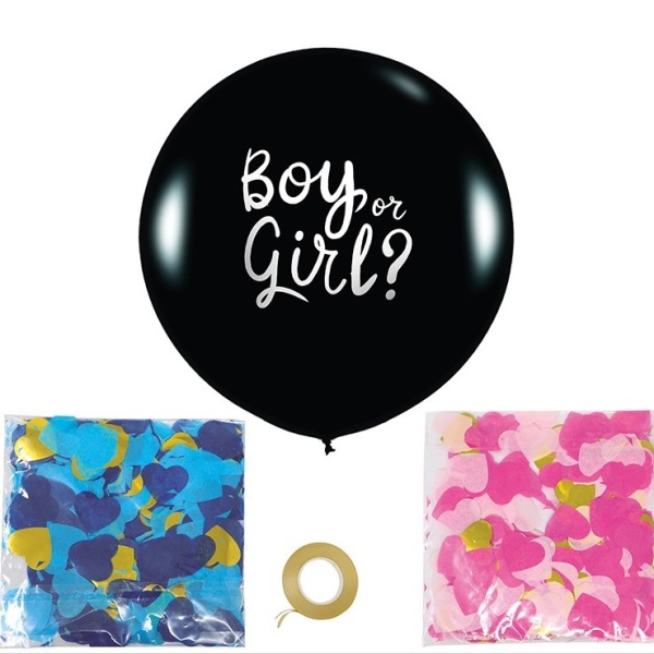 Balón latexový s konfetami Chlapec alebo dievča 60 cm