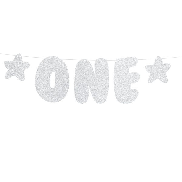 BANNER 1. narodeniny strieborný ONE 50cm