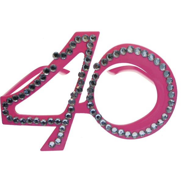 Okuliare ružové 40 s diamantmi