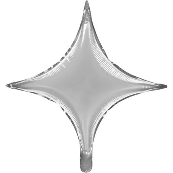 Balónik fóliový Hviezda štvorcípa strieborná 45 cm