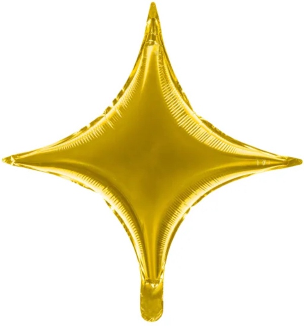 E-shop Balónek fóliový Hvězda čtyřcípá zlatá 45 cm