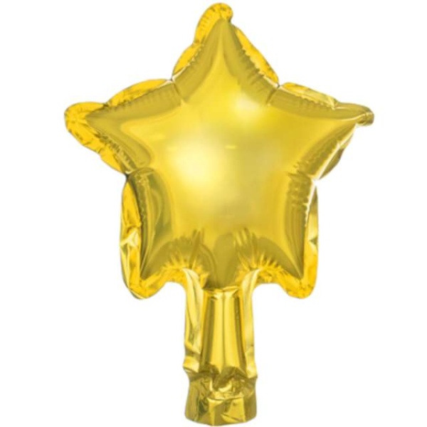 Balónik fóliový Hviezdička zlatá 12 cm, 25 ks