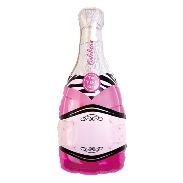 Balónik fóliový Fľaša šampanského ružová 49 x 100 cm