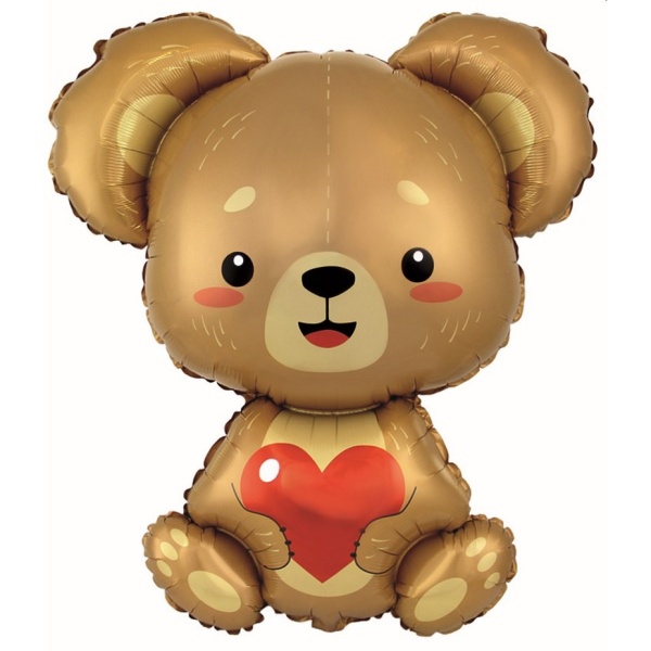 E-shop Balónek fóliový Medvídek se srdíčkem 85 x 69 cm