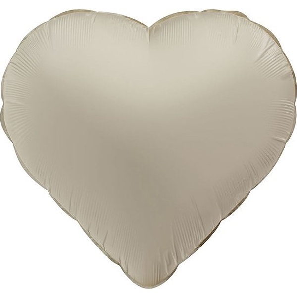 Balónik fóliový Srdce krémové latté, matný 45 cm