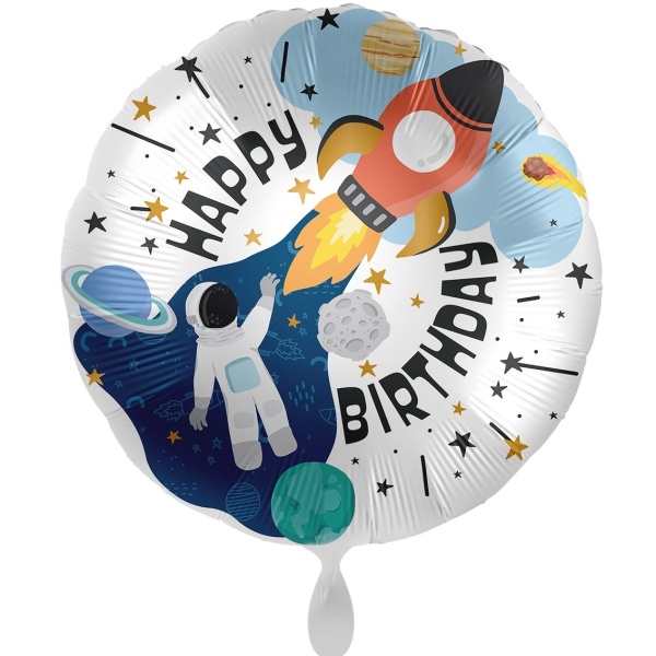 Balónik fóliový Vesmír Happy Birthday 43 cm