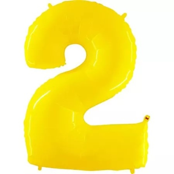 Balónik fóliový číslica 2 žltá 102 cm
