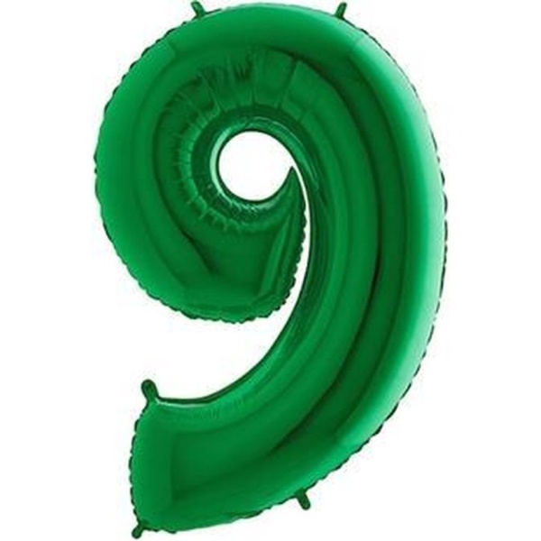 Balónik fóliový číslica zelená 9 1 ks