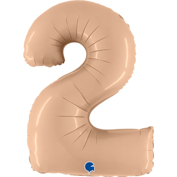 E-shop Balónek fóliový číslo 2 Saténový nude 102 cm