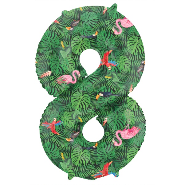 Balónik fóliový číslo 8 Jungle 86 cm