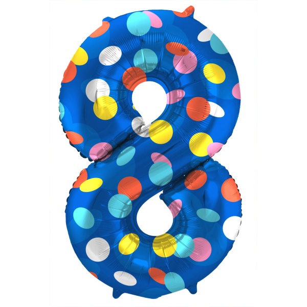 Balónik fóliový číslo 8 Lentilky 86 cm