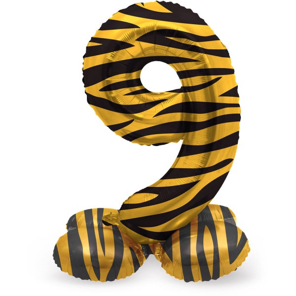 Balónik fóliový číslo 9 samostojný Tiger 72 cm