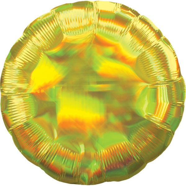 E-shop Balónik fóliový holografický kruh žltý 43 cm