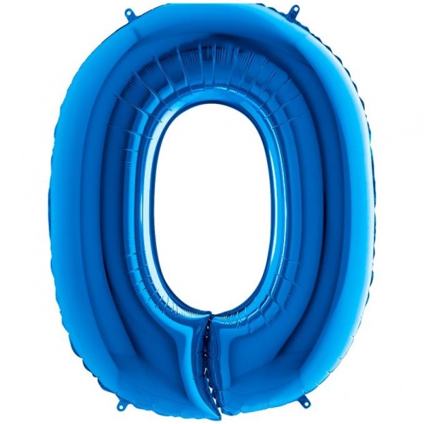 Balónik fóliový písmeno modré O 102 cm