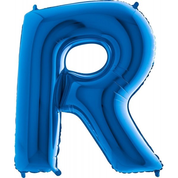 Balónik fóliový písmeno modré R 102 cm