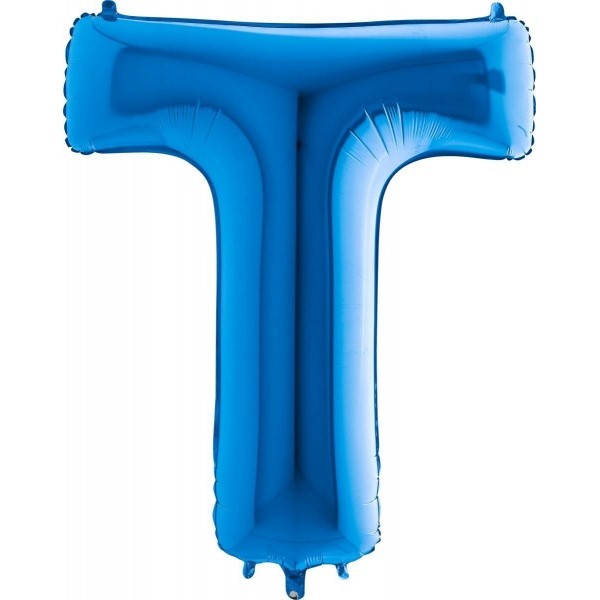 Balónik fóliový písmeno modré T 102 cm