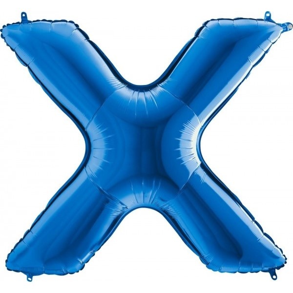 Balónik fóliový písmeno modré X 102 cm