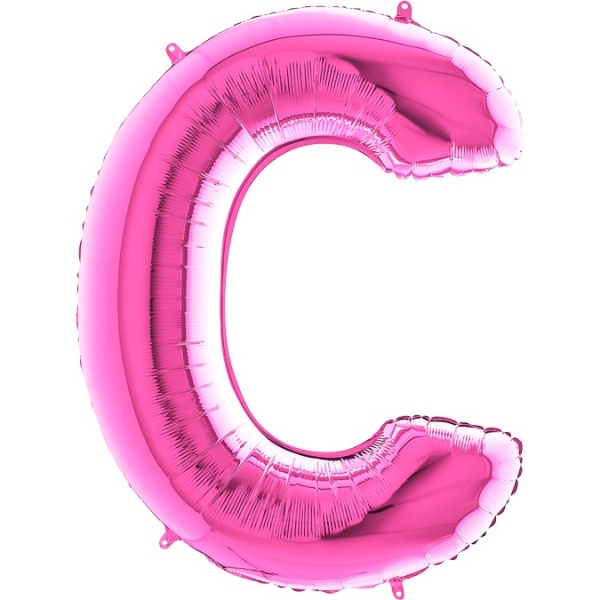 Balónik fóliový písmeno ružové C 102 cm