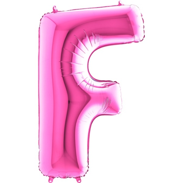 Balónik fóliový písmeno ružové F 102 cm