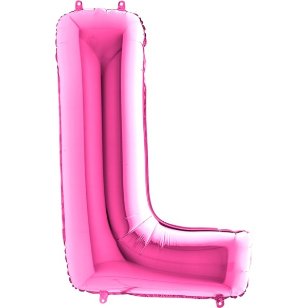 Balónik fóliový písmeno ružové L 102 cm