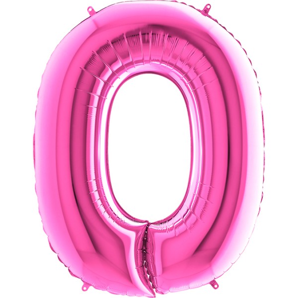 Balónik fóliový písmeno ružové O 102 cm