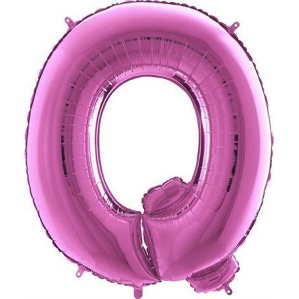 Balónik fóliový písmeno ružové Q 102 cm