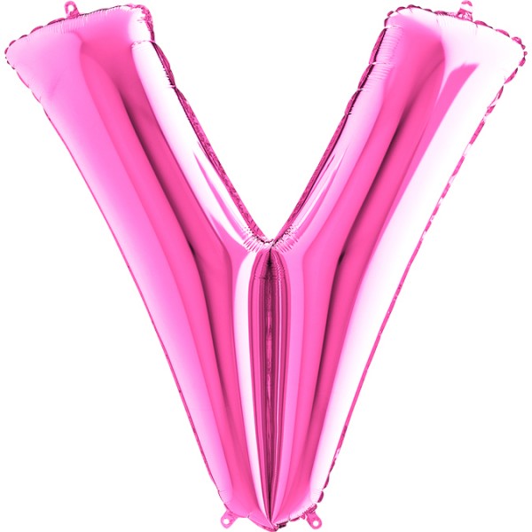 Balónik fóliový písmeno ružové V 102 cm