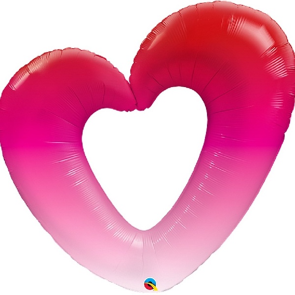 Balónik fóliový ružové Ombre srdce 107 cm