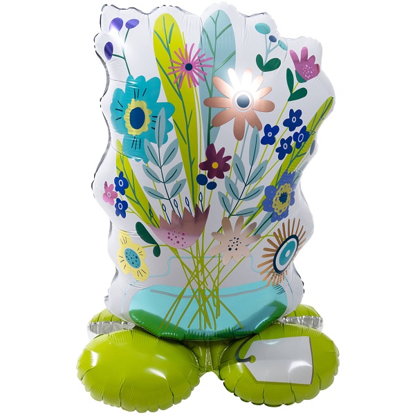 E-shop Balónik fóliový samostojný Kvety 53 x 77 cm