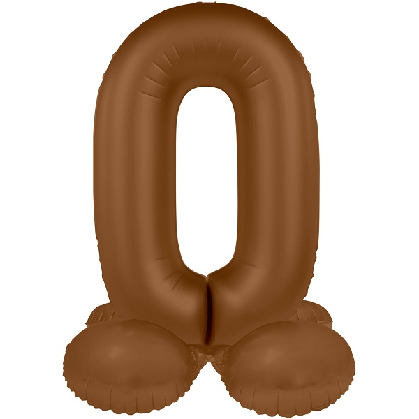 E-shop Balónik fóliový samostojaci číslo 0 Čokoládovo hnedá, matný 41 cm