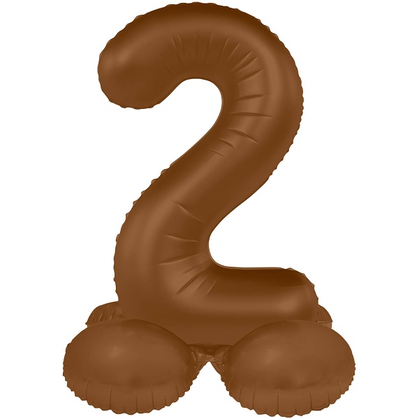 E-shop Balónik fóliový samostojaci číslo 2 Čokoládovo hnedá, matný 41 cm