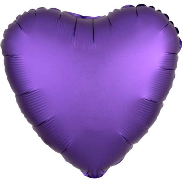 Balónik fóliový Srdce saténové fialové 43 cm