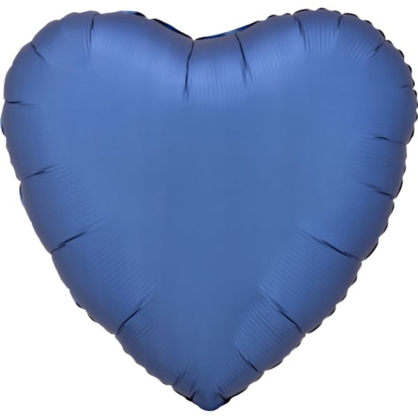 Balónik fóliový Srdce saténové modré 43 cm