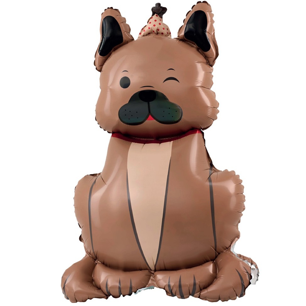 Balónek fóliový stojací Bulldog s kloboukem 60x98cm
