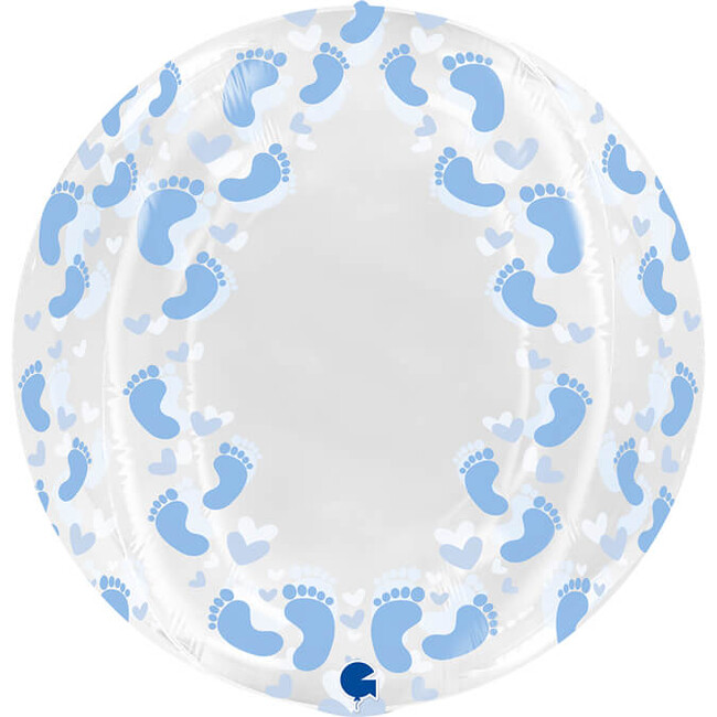 Balónik fóliový transparentné gule Ťapičky modré 48 cm