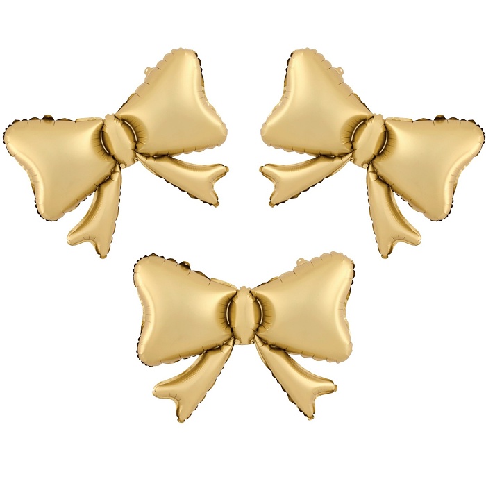 Balónek fóliový zlaté mašle 3ks 55x42cm