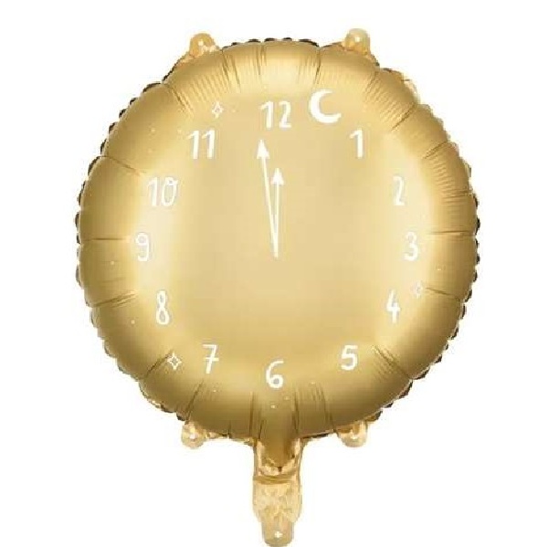 E-shop Balónik fóliový zlatý, Hodiny 35 cm